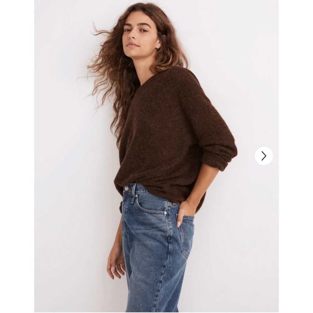Madewell Elliston Crop Pullover Sweater Heather Cocoa NG697‎ Small